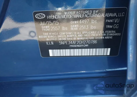 2016 Hyundai Sonata Limited из США, поврежденный, VIN 5NPE34AF2GH270786